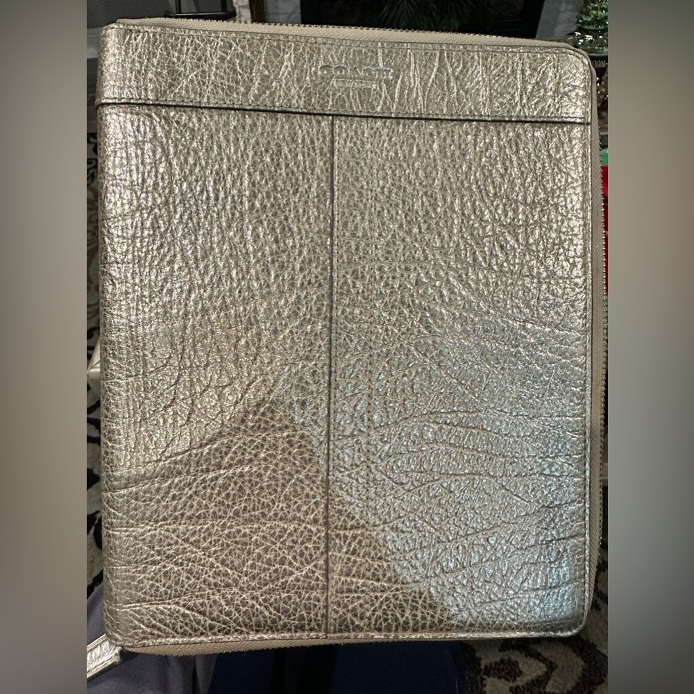 Coach metallic gold iPad case and stand